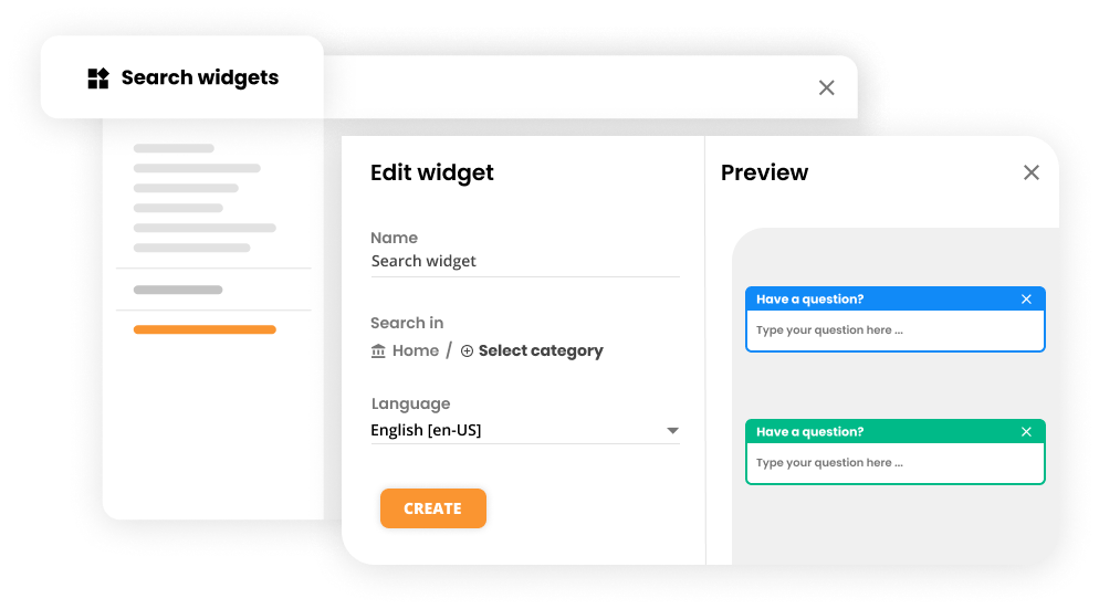 Widgets de pesquisa