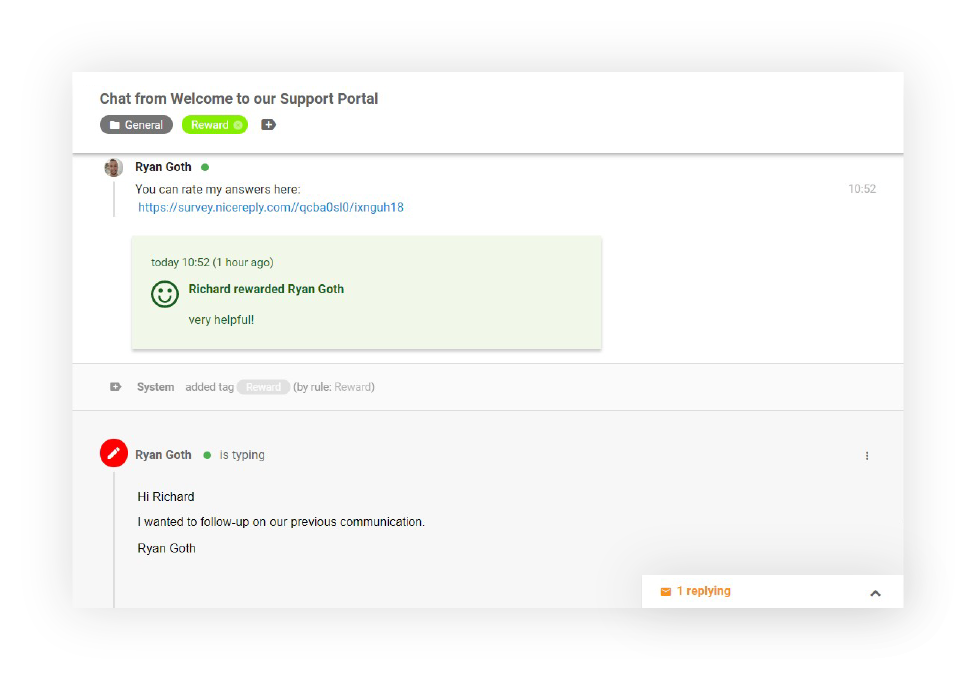 Classificação do agente no LiveAgent