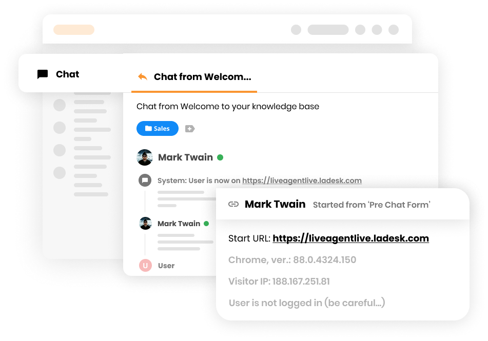 Recurso de histórico de tickets online no software de atendimento ao cliente - LiveAgent
