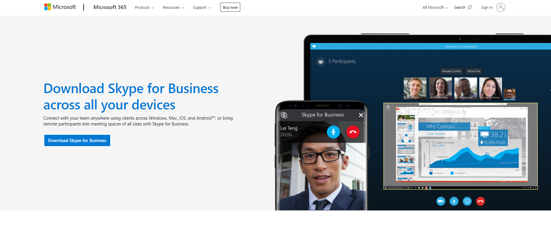 Site do Skype for Business